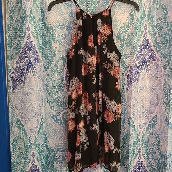 Navy blue floral summer spring dress - Picture 2 of 5